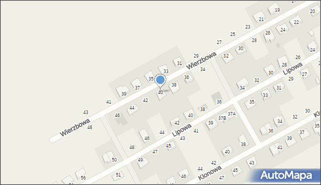 Dopiewo, Wierzbowa, 40, mapa Dopiewo