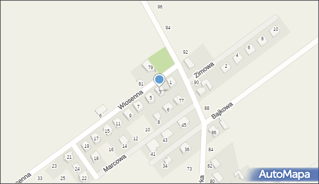 Dopiewo, Wiosenna, 3, mapa Dopiewo