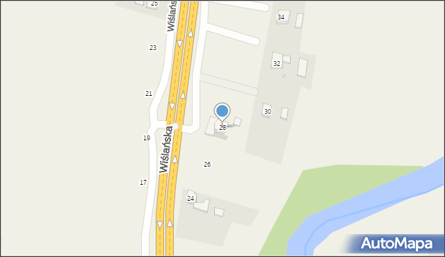 Drogomyśl, Wiślańska, 28, mapa Drogomyśl