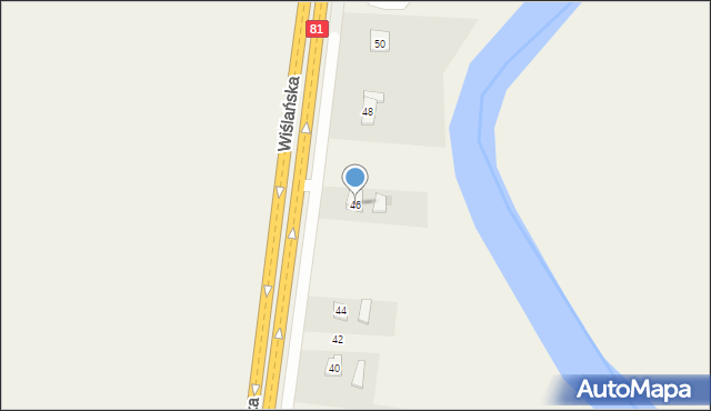 Drogomyśl, Wiślańska, 46, mapa Drogomyśl