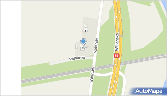 Drogomyśl, Wiślańska, 51, mapa Drogomyśl