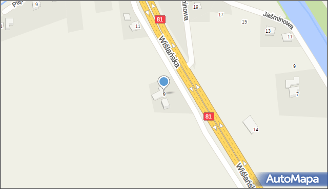 Drogomyśl, Wiślańska, 9, mapa Drogomyśl