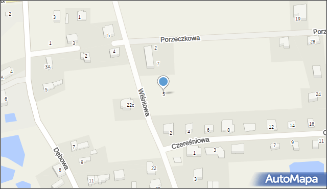 Droszków, Wiśniowa, 5, mapa Droszków