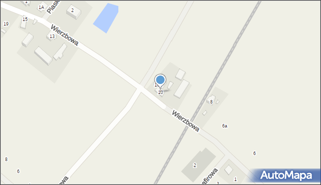 Drużyna, Wierzbowa, 10, mapa Drużyna