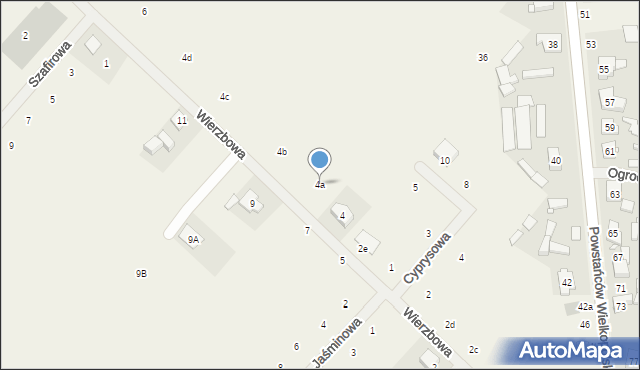 Drużyna, Wierzbowa, 4a, mapa Drużyna