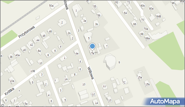 Duczki, Willowa, 7a, mapa Duczki