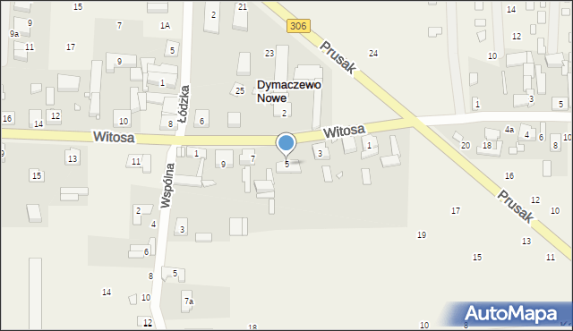 Dymaczewo Nowe, Witosa Wincentego, 5, mapa Dymaczewo Nowe