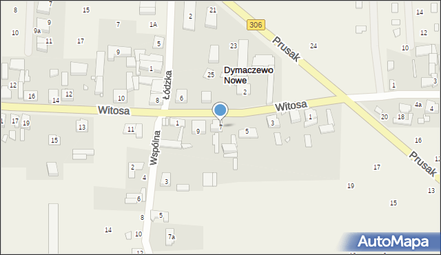 Dymaczewo Nowe, Witosa Wincentego, 7, mapa Dymaczewo Nowe