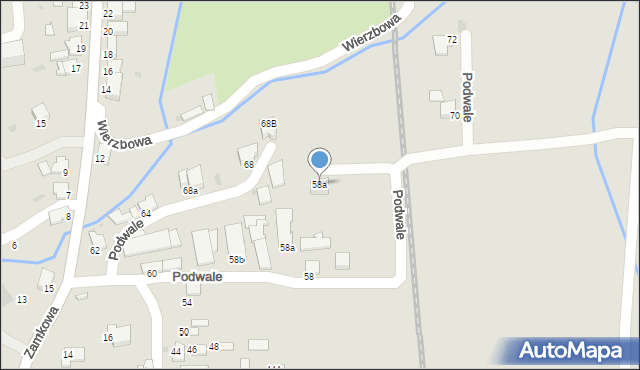 Dynów, Wierzbowa, 58a, mapa Dynów