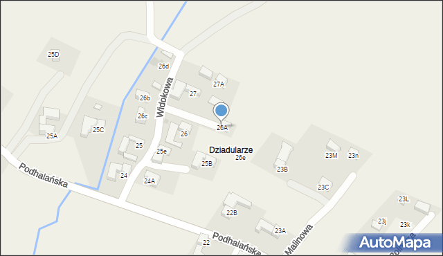 Dzianisz, Widokowa, 16, mapa Dzianisz