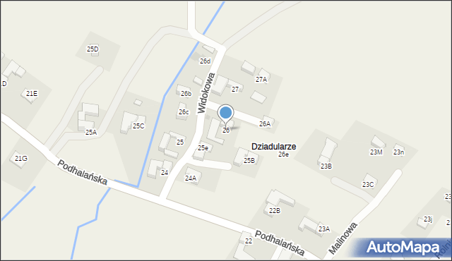 Dzianisz, Widokowa, 8, mapa Dzianisz