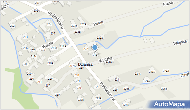 Dzianisz, Wiejska, 1, mapa Dzianisz