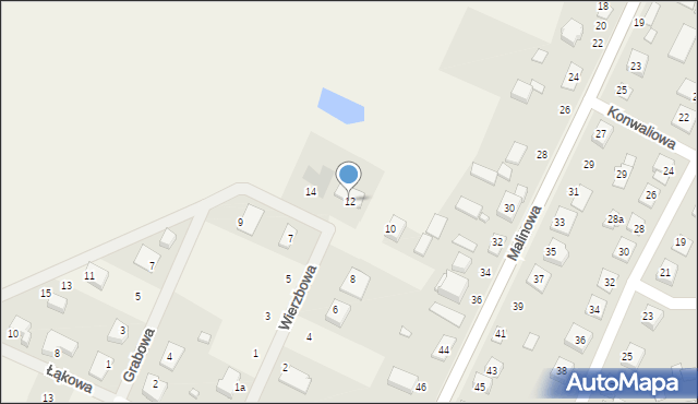 Dziemionna, Wierzbowa, 12, mapa Dziemionna