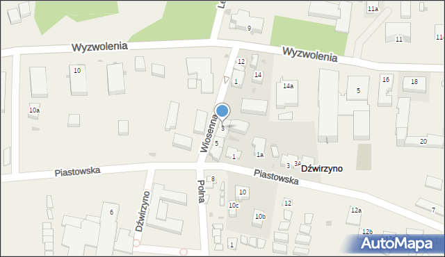 Dźwirzyno, Wiosenna, 3, mapa Dźwirzyno