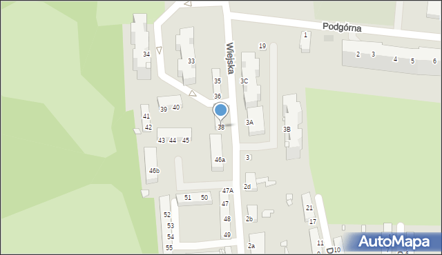 Elbląg, Wiejska, 38, mapa Elbląga