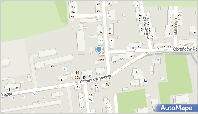 Elbląg, Wiejska, 56b, mapa Elbląga