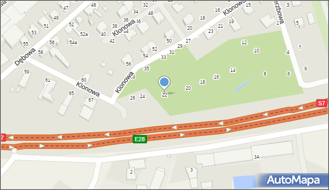 Elbląg, Wierzbowa, 22, mapa Elbląga