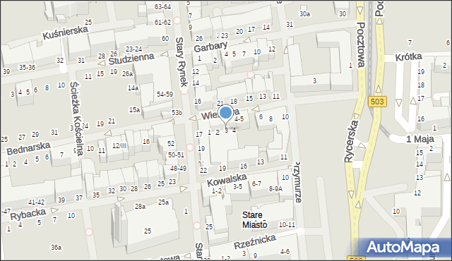 Elbląg, Wieżowa, 3, mapa Elbląga