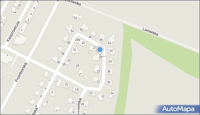 Elbląg, Wileńska, 25, mapa Elbląga