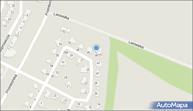 Elbląg, Wileńska, 44, mapa Elbląga