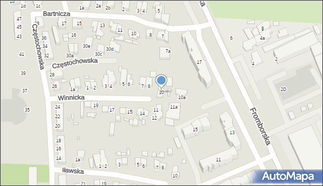 Elbląg, Winnicka, 10, mapa Elbląga