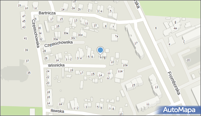 Elbląg, Winnicka, 7, mapa Elbląga