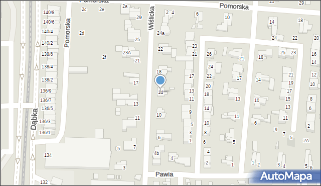 Elbląg, Wiślicka, 14, mapa Elbląga