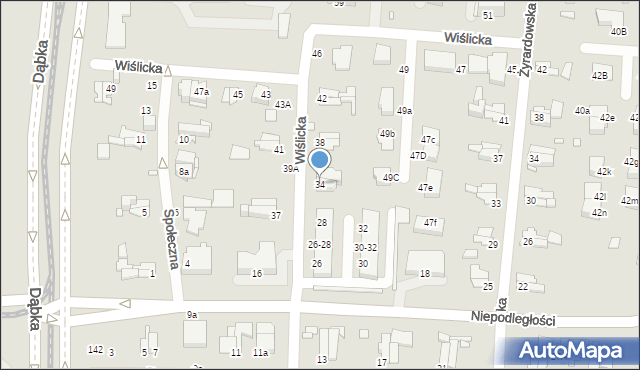 Elbląg, Wiślicka, 34, mapa Elbląga