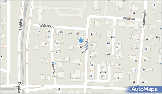 Elbląg, Wiślicka, 41, mapa Elbląga