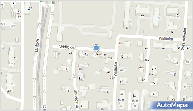 Elbląg, Wiślicka, 45, mapa Elbląga