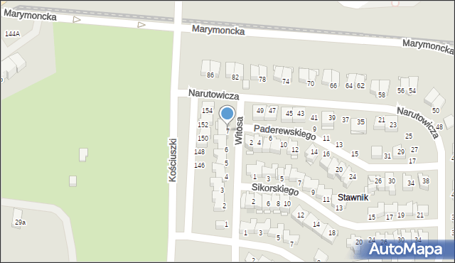 Elbląg, Witosa Wincentego, 7, mapa Elbląga
