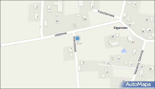 Ełganowo, Wierzbowa, 1, mapa Ełganowo