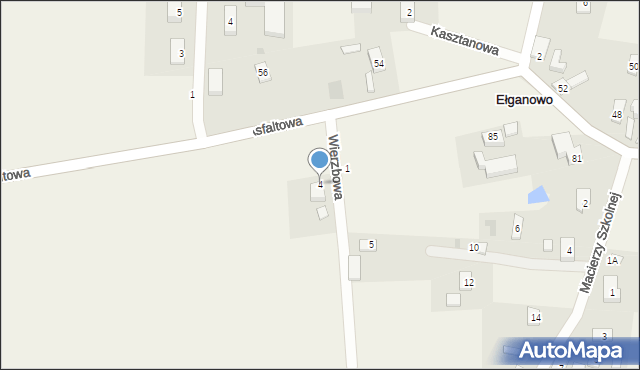 Ełganowo, Wierzbowa, 4, mapa Ełganowo