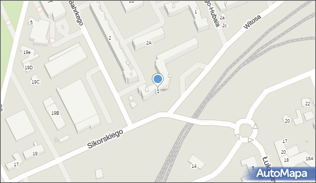 Ełk, Witosa Wincentego, 1, mapa Ełku