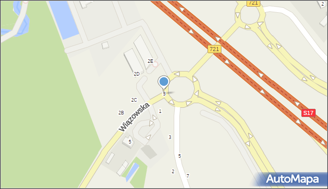 Emów, Wiązowska, 3, mapa Emów