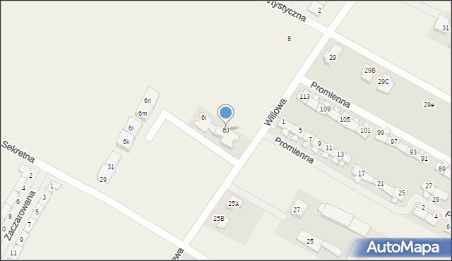 Falenty Nowe, Willowa, 6J, mapa Falenty Nowe