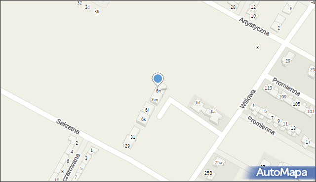 Falenty Nowe, Willowa, 6n, mapa Falenty Nowe