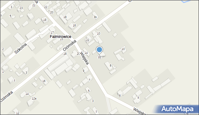 Falmirowice, Wiejska, 12, mapa Falmirowice
