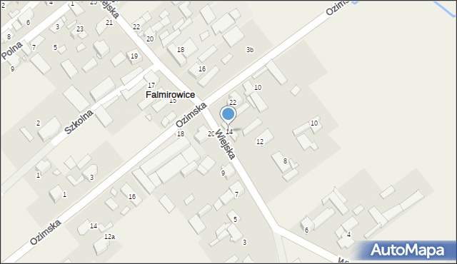 Falmirowice, Wiejska, 14, mapa Falmirowice