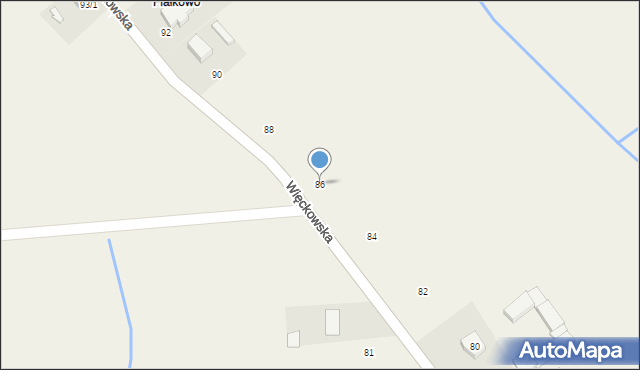 Fiałkowo, Więckowska, 86, mapa Fiałkowo