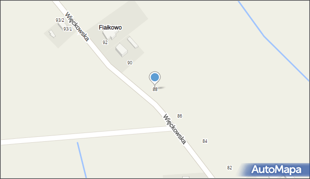 Fiałkowo, Więckowska, 88, mapa Fiałkowo