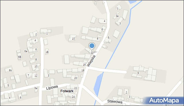 Folwark, Wiejska, 12, mapa Folwark