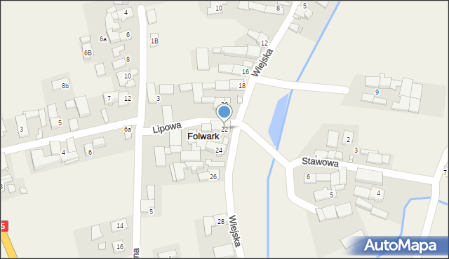 Folwark, Wiejska, 22, mapa Folwark