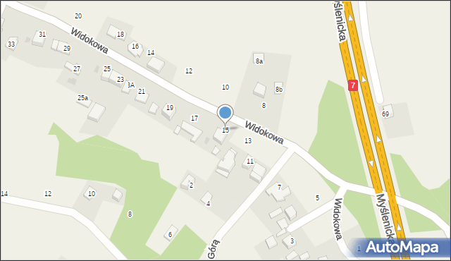 Gaj, Widokowa, 15, mapa Gaj