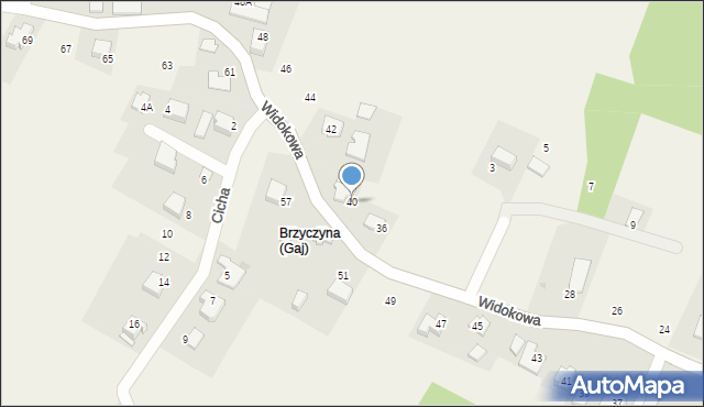 Gaj, Widokowa, 40, mapa Gaj