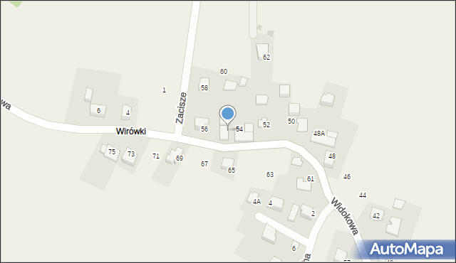 Gaj, Widokowa, 54a, mapa Gaj
