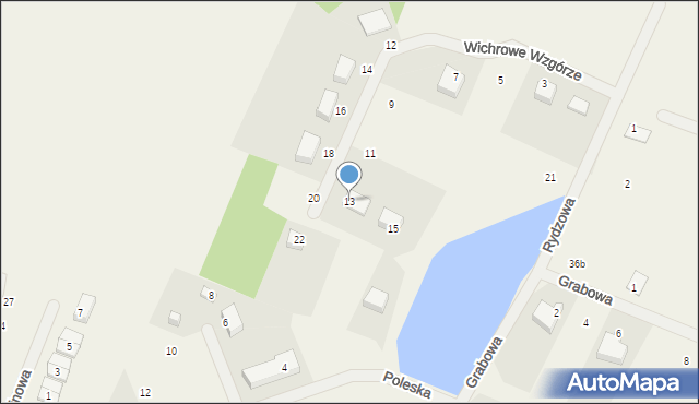 Gajewo, Wichrowe Wzgórze, 13, mapa Gajewo