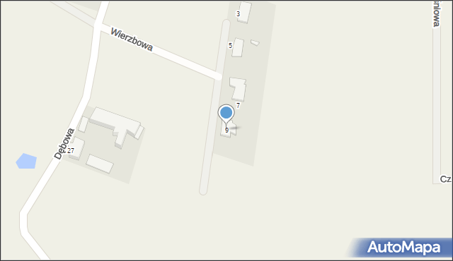 Gajewo, Wierzbowa, 9, mapa Gajewo