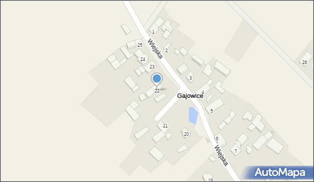 Gajowice, Wiejska, 22, mapa Gajowice