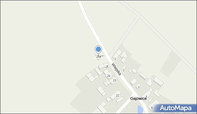 Gajowice, Wiejska, 25a, mapa Gajowice